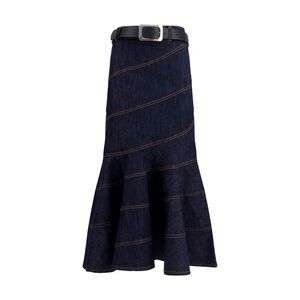 Self-Portrait Blue Denim Women's Skirt